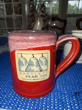 Bartlett Pear Inn Red Glaze Deneen Pottery Mug 2017 Discontinued - Rare